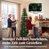 HOMCOM Kunstkerstboom 210 cm, spar met scharniertakken, 800 takpunten, inklapbare stalen standaard, groen(m-6)