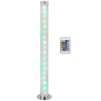 HOMCOM RGB Floor Lamp, Dimmable Corner Lamp with Remote Control & 16 Colours Effects, LED Modern Mood Lighting for Living Room Bedroom Gaming Room, Max Power 5W(m-10)