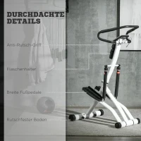 SPORTNOW stepper met handgreep, fitness-hometrainer met LCD-scherm voor thuis(m-7)