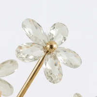 HOMCOM Crystal Chandeliers Ceiling Light with Flower, Modern Pendant Light with Adjustable Height, Ceiling Plate, Clear(m-10)