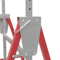 HOMCOM Set van 2 Schragen, Ondersteuning, Staal, Rood(m-7)