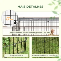 PawHut Gaiola para Animais Pequenos Gaiola para Roedores de Aço com Porta e Toldo para Coelhos Chinchilas Galinhas 220x85x70 cm Verde(m-7)