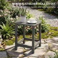 Outsunny Tuintafel, weerbestendig balkontafel van HDPE, eettafel outdoor campingtafel voor tuin terras balkon 48x37x46 cm grijs(m-6)