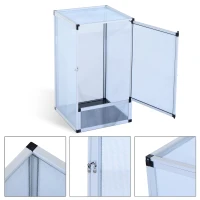 PawHut Reptile Tank Cage Aluminum Vivarium Waterproof Pet Breeder Breeding Snake Lizard Turtle Spider Tall Enclosure (Large Size)(m-4)