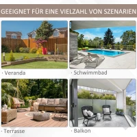 Outsunny parasol met zwengel dubbele parasol tuinparasol zonwering metaal bruin(m-7)