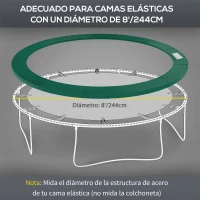 HOMCOM Cubierta de Protección Acolchada para Cama Elástica Borde de Seguridad para Trampolines con Diámetro Ø244 cm Verde(m-5)