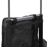 SPORTNOW Carrello da Spiaggia Pieghevole con Tasca in Rete, Manico Telescopico e Cavalletto, 82x67x81 cm(m-9)