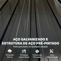 Outsunny Abrigo de Jardim 0,69 m² 83x89x163 cm com Telhado Inclinado Porta com Fecho Inclui Luvas Cinzento Escuro(m-5)