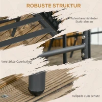 Outsunny Set van 2 Buitenkrukken, Boho-Design, Zit- en Rugkussens, Comfortabele Zitting, Metalen Frame, Donkergrijs(m-7)