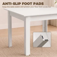 HOMCOM Square Dining Table, Modern Small Dining Table with Wood Effect, Space Saving, Non-slip Foot Pads, White(m-6)