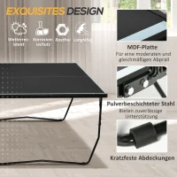 SPORTNOW Tafeltennistafel, inklapbaar, 8 wielen, gepoedercoat stalen frame, MDF, 274 x 152,5 x 76 cm, zwart(m-6)