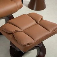 HOMCOM Faux Leather Reclining Chair and Footstool - Brown(m-9)