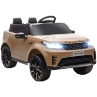 AIYAPLAY Land Rover Discovery Licensed 12V Kids Electric Car with Remote, 4 Wheel Suspension, Slow Start, Lights, Music, Khaki(m-1)