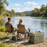 Outsunny Nevera Portátil Eléctrica 30L Refrigerador de Coche 12V/24V -20℃ a +20 ℃ con Pantalla LED Táctil 61x39x41,5 cm Verde(m-9)