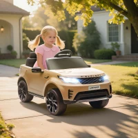 AIYAPLAY Land Rover Discovery Licensed 12V Kids Electric Car with Remote, 4 Wheel Suspension, Slow Start, Lights, Music, Khaki(m-10)