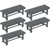 Outsunny 2-Seater Garden Wooden Bench, Grey(m-1)