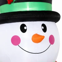 Outsunny Opblaasbare kerstsneeuwpop 243 cm met kleurrijke LED-verlichting, voor buiten(m-10)