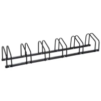 HOMCOM Râtelier 6 vélos dim. 160L x 33l x 27H cm acier galvanisé noir(m-11)