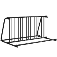 DURHAND Fietsenrek voor 4 fietsen, weerbestendig, extra bevestiging, 155 x 100 x 75 cm, Zwart(m-10)