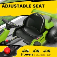 HOMCOM 24V Electric Go Kart for Kids with Adjustable Seat for 6-12 Years, Green(m-6)
