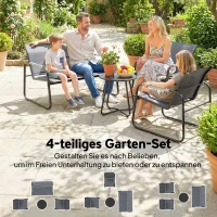 Outsunny Tuinmeubelset zitgroep voor 4 personen ademend tuinlounge met 2-zitsbank 2 stoelen touwdesign ronde tafel voetpads(m-4)
