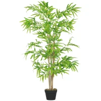 Outsunny Kunstmatige Bamboe, Kunstplant, Decoratieve Plant met Pot, Kunstboom, Boomdecoratie, 150 cm(m-10)