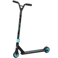 HOMCOM Pro stuntscooter, kickstep voor freestyle tricks, aluminium, metaal, kunstleer, voor kinderen en volwassenen, groen(m-1)