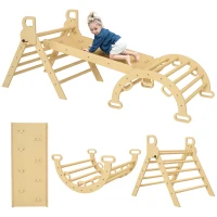 AIYAPLAY 5 en 1 Triangle arche d'escalade enfants avec triangle d'escalade, rampe d'escalade réversible, bascule(m-11)