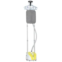 HOMCOM Ferro de Engomar a Vapor 1800W Temperatura Ajustável 11 Níveis Depósito de 2 L Aquecimento em 38s 35x25x47-118,5 cm Amarelo(m-1)