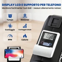 SPORTNOW Vogatore, 16 livelli resistenza magnetica, binario alluminio, Bluetooth, compatibile APP.(m-6)