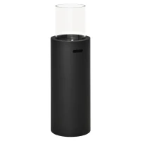 HOMCOM Ethanolkachel bio-ethanolbrander 0.4 L, 1 uur Brandduur 1000W no smoke staal gehard glas zwart 30 x 30 x 94 cm(m-1)