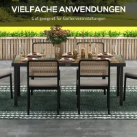 Outsunny Tuintafel voor 8 Personen, Buitentafel, Loungentafel, Weerbestendig, 190 x 90 x 74 cm, Natuurhout(m-6)
