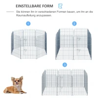 PawHut ren puppy-uitloop box puppyraster 8-delig | Aosom.de(m-4)