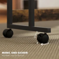 HOMCOM Höhenverstellbares Stehpult mit neigbarer Tischplatte, Rädern, Aufbewahrungsregal, zum Schreiben, Lesen, Zeichnen, Braun(m-6)