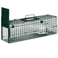 Outsunny Gabbia Trappola per Ratti, Topi e Nutrie con Porta Singola, 60x18x20cm, Verde(m-1)