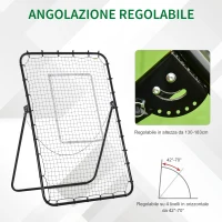 HOMCOM Rete da Calcio Rebounder Pieghevole con Bersaglio, Altezza e Angolazione Regolabili, Metallo e PE, 123x73x178.5cm, Nero(m-5)