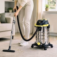 HOMCOM 1400W Vacuum Cleaner, 3-in-1 Wet and Dry Vacuum Cleaner with Blowing Mode and 30L Stainless Steel Tank, Yellow(m-2)