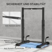 SPORTNOW Dip-Station, Liegestütz-Ständer, 93-117 cm höhenverstellbar, 540 kg Belastbarkeit, Ganzkörper-Training, Schwarz(m-6)