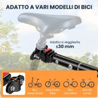 HOMCOM Remolque de Carga para Bicicleta Plegable con 2 Ruedas Reflectores Seguros Carga 40 kg 155x71,5x77 cm Negro(m-4)