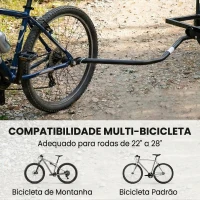 SPORTNOW Reboque para Bicicleta de Carga 40 kg Carrinho de Mão de Aço com Bandeira Vermelha Rodas de 16 Polegadas 145x60x42 cm Preto(m-9)