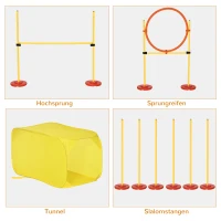 PawHut behendigheid honden hordenset hondentraining hindernisbaan tunnel kunststof polyester(m-4)