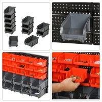 DURHAND Schappenrek, Opbergsysteem voor Werkplaats, 30 Dozen in 2 Maten, Stapelbaar, 63x18x37,5cm, Rood(m-8)
