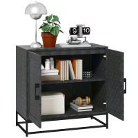 HOMCOM Modern Sideboard, Freestanding Sideboard Storage Cabinet with Adjustable Shelf and 2 Doors for Living Room, Black(m-11)