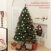 HOMCOM Kunstkerstboom 180 cm met 1050 takken Kerstdecoratie en metalen standaard, voor binnen, groen(m-4)