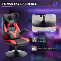 Vinsetto Gaming-Stuhl mit Schaukelfunktion, Drehstuhl, höhenverstellbar, gepolsterter Sitz, Metall, 67 x 71 x 112 cm, Rot(m-5)
