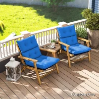 Outsunny Set of 2 Rocking Chair Padded Seat Cushions - Blue(m-2)