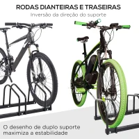 HOMCOM Estacionamento para 6 Bicicletas Suporte de Aço para Estacionar Bicicletas no Chão para Interior e Exterior 179x33x27 cm Preto(m-6)