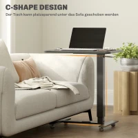 HOMCOM Sta-pult Hoogteverstelbaar incl. 4 Wielen C-vorm 65 cm x 48 cm x 70-110 cm Zwart(m-5)
