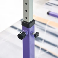 HOMCOM Barre Fixe de Gymnastique pour Enfant, Hauteur Réglable sur 13 Niveaux de 92-150 cm, en Acier et Bois de Hêtre, Barre de Gym d'Entraînement à Domicile, Antidérapant, Facile à Assembler, Violet(m-8)
