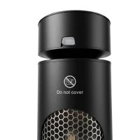 Outsunny 2000 W Electric Infrared Patio Heater, Free Standing Oscillating Outdoor Garden Heater with Knob/Remote Control, Black(m-11)